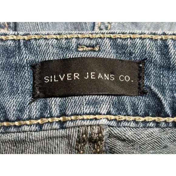 Silver Jeans Suki Capri Jeans Womens Size W26 L22.5 Blue Denim Stretch Mid Rise - Picture 3 of 8